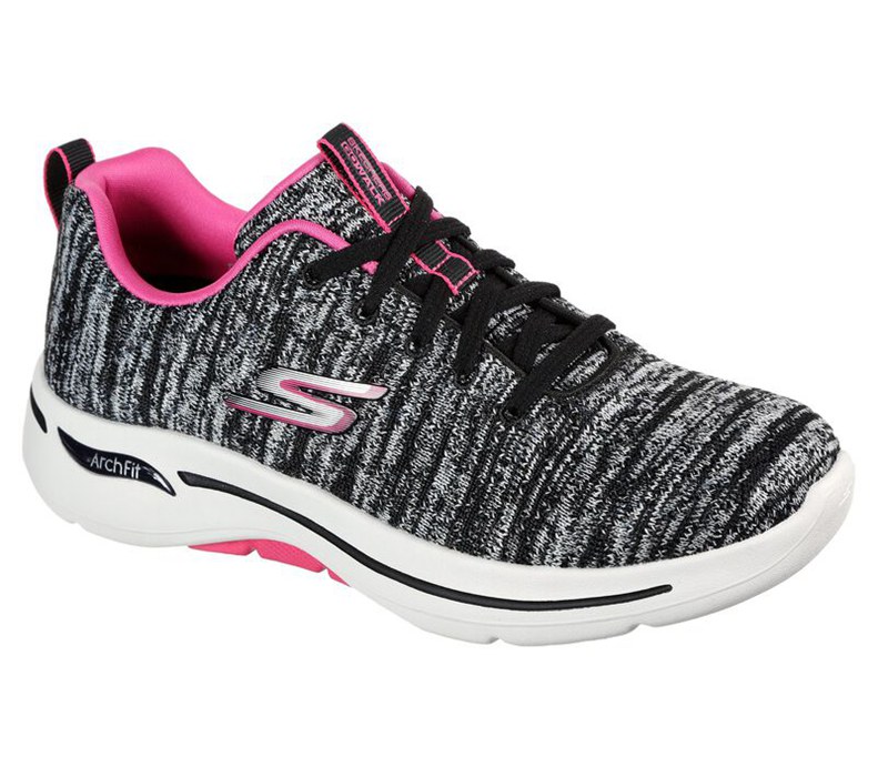 Skechers Dam Svarta/Rosa Snörskor - Gowalk Arch Fit - Glee - Sverige (AFYGH-5143)